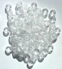 100 4x6mm Crow Beads Transparent Crystal